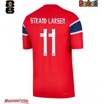 Norvegia Jorgen Strand Larsen #11 Tricou Fotbal Replică Mondial 2026 Barbati Acasa